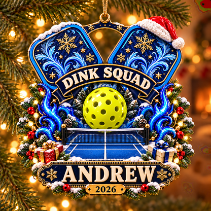 Personalized Custom Pickleball Team Acrylic Ornament – Custom Name Holiday Gift