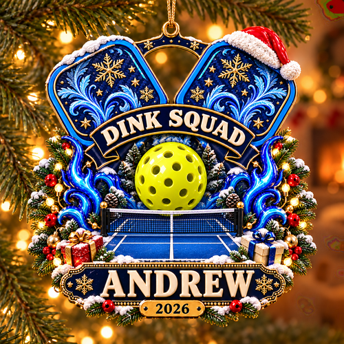 Personalized Custom Pickleball Team Acrylic Ornament – Custom Name Holiday Gift