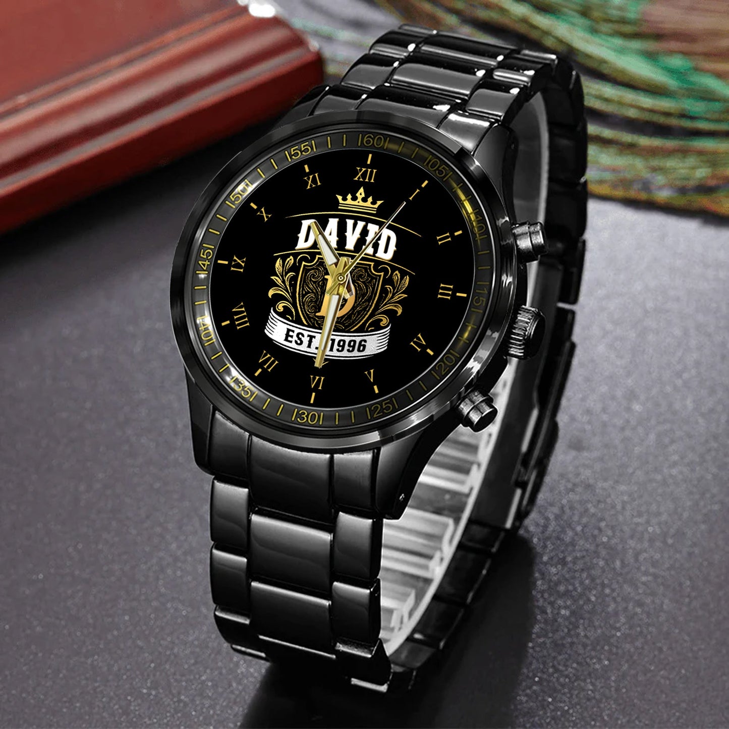 Personalized Name EST Watch for Him Dad Boyfriend