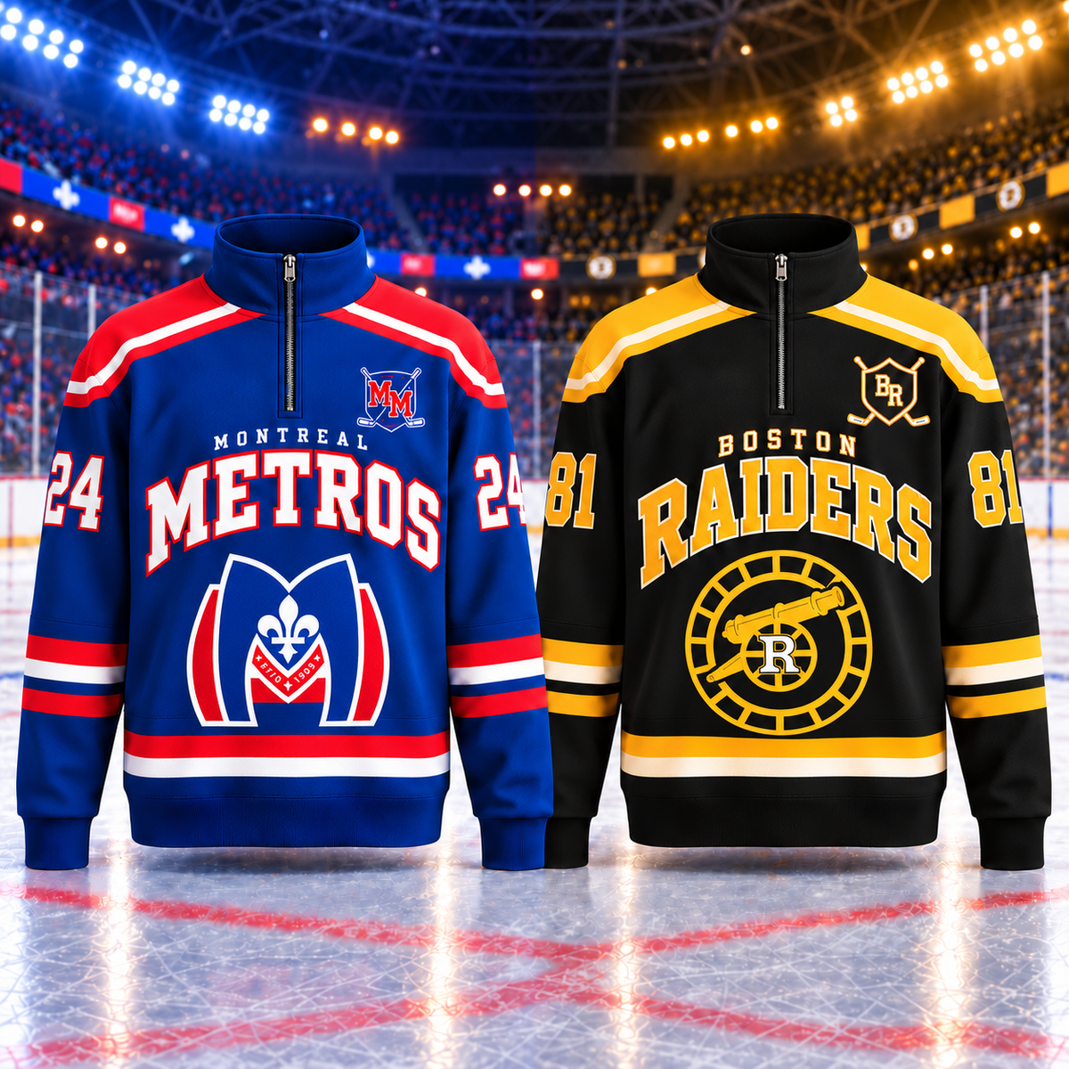 Personalized Hockey Pullover Hockey Inspired Quarter-Zip Sweatshirt