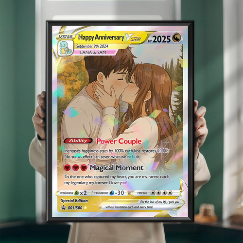 Personalized PKM Card Custom Photo Art Poster - Anniversary Edition