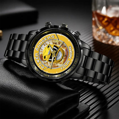 Mighty Morphin Power Rangers Yellow Ranger Helmet Custom Name Watch