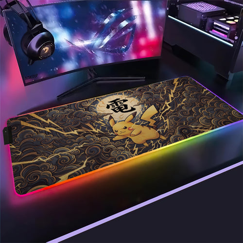 PKM Pikachu Kanji Led Mouse Pad