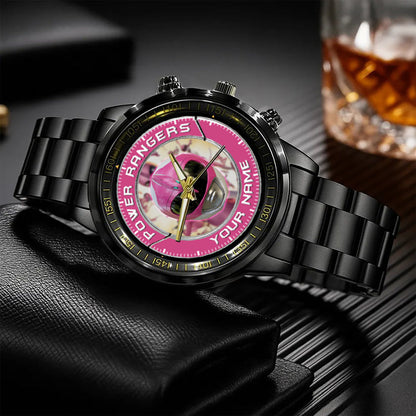 Mighty Morphin Power Rangers Pink Ranger Helmet Custom Name Watch