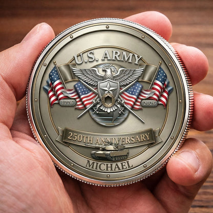 USA 250th Anniversary U.S. Army - Custom Name Printed Commemorative Coin