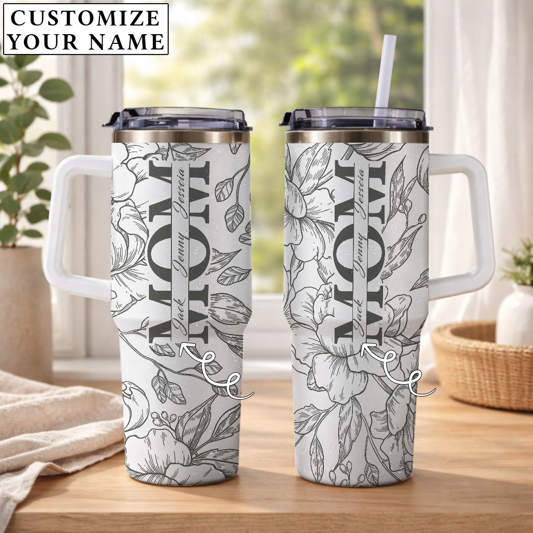 Mom With Kids Names - Personalized 40oz Tumbler
