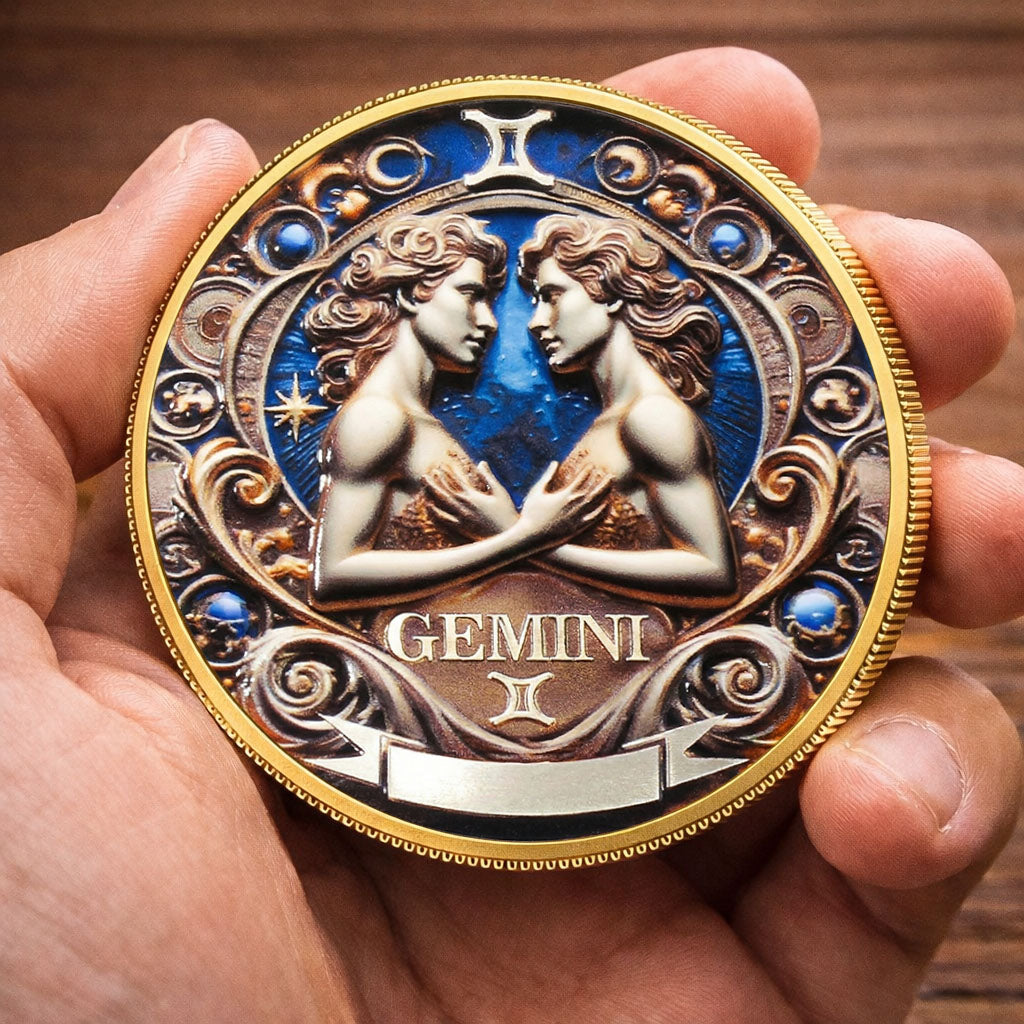 Tarot Zodiac Gemini Sign Printed Commemorative Coin