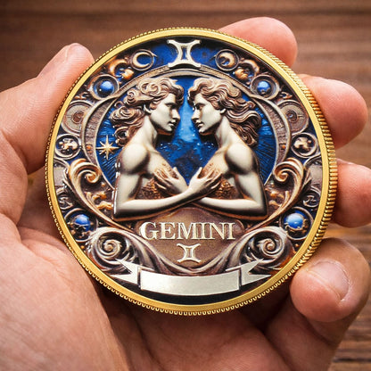 Tarot Zodiac Gemini Sign Printed Commemorative Coin