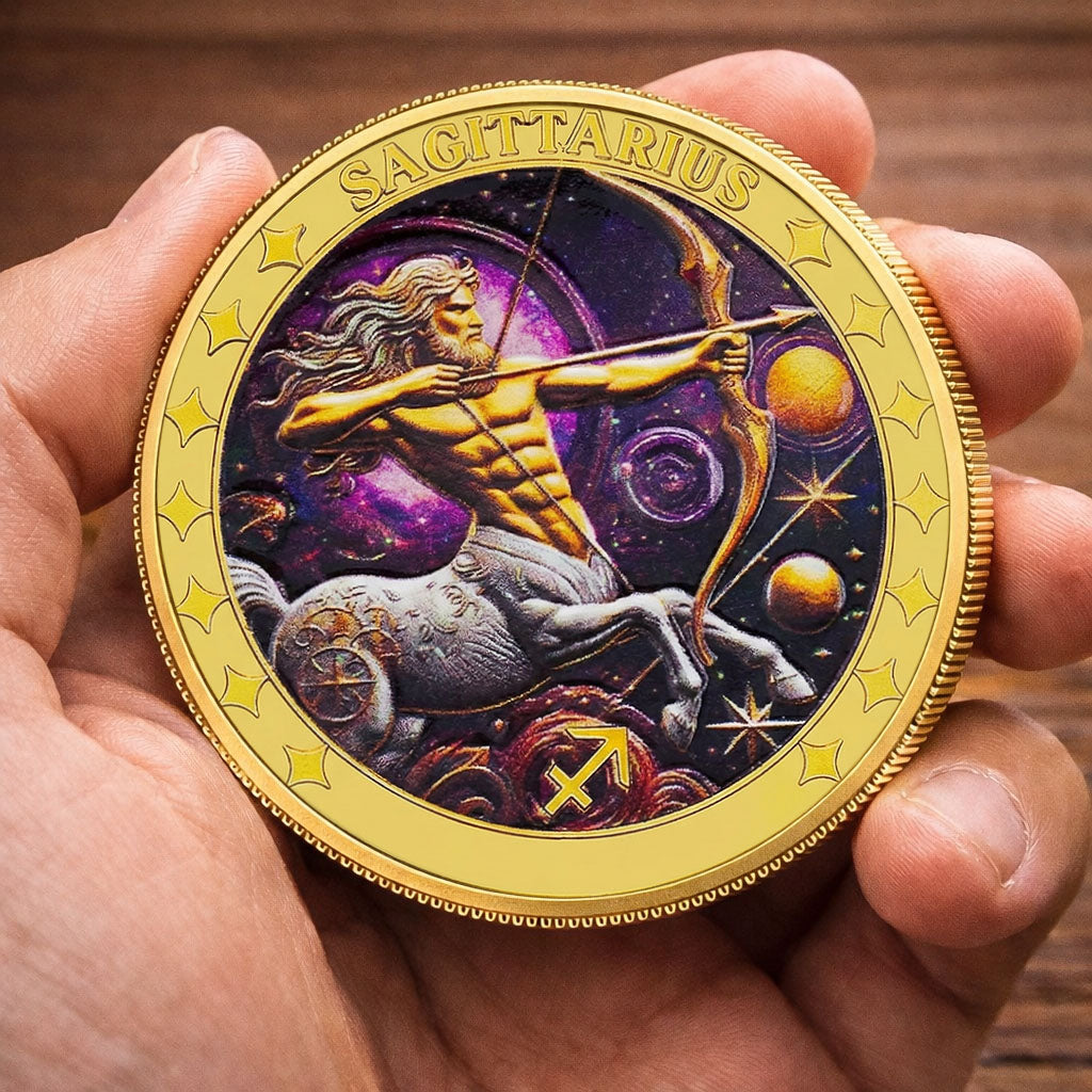 Tarot Zodiac Sagittarius Sign Printed Commemorative Coin