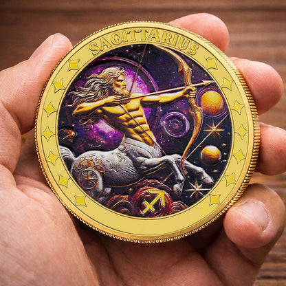Tarot Zodiac Sagittarius Sign Printed Commemorative Coin