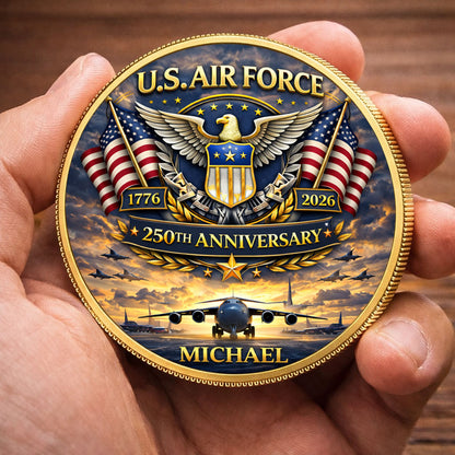 USA 250th Anniversary U.S. Air Force - Custom Name Printed Commemorative Coin