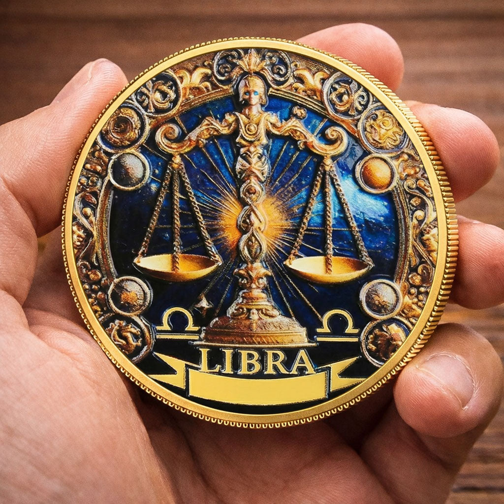 Tarot Zodiac Libra Sign Printed Commemorative Coin