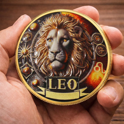 Tarot Zodiac Leo Sign Printed Commemorative Coin