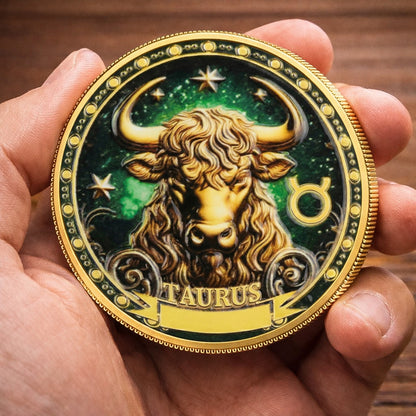 Tarot Zodiac Taurus Sign Printed Commemorative Coin