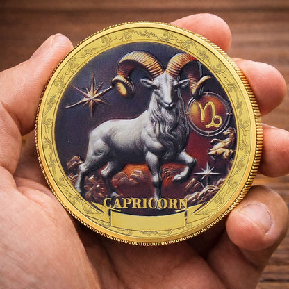 Tarot Zodiac Capricorn Sign Printed Commemorative Coin
