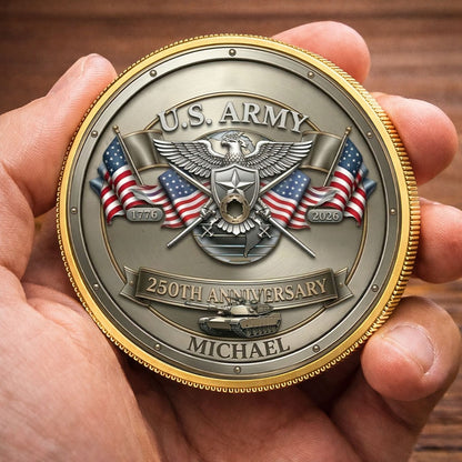 USA 250th Anniversary U.S. Army - Custom Name Printed Commemorative Coin