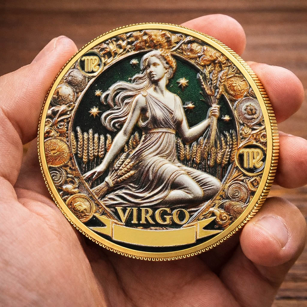 Tarot Zodiac Virgo Sign Printed Commemorative Coin