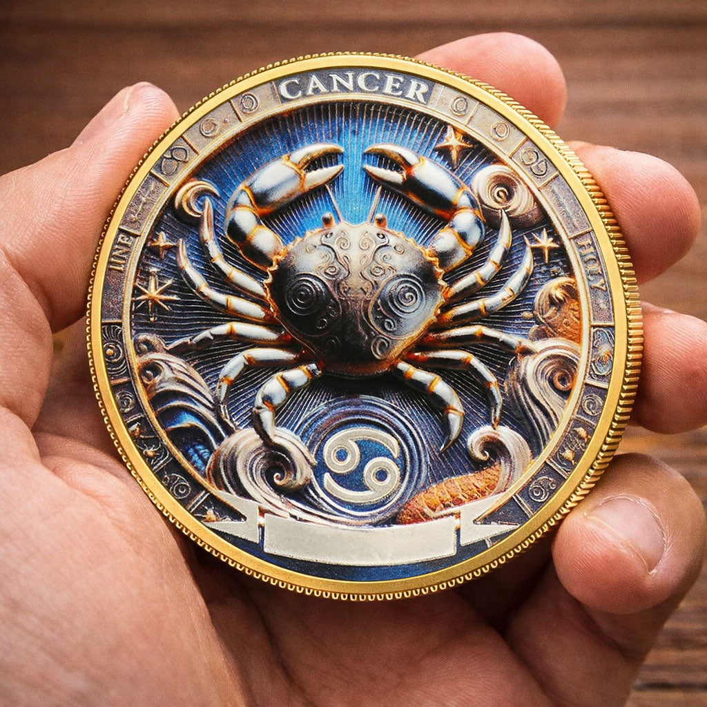 Tarot Zodiac Cancer Sign Printed Commemorative Coin