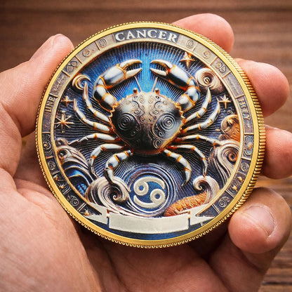 Tarot Zodiac Cancer Sign Printed Commemorative Coin