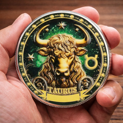 Tarot Zodiac Taurus Sign Printed Commemorative Coin