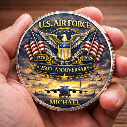 USA 250th Anniversary U.S. Air Force - Custom Name Printed Commemorative Coin