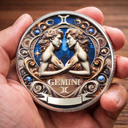 Tarot Zodiac Gemini Sign Printed Commemorative Coin