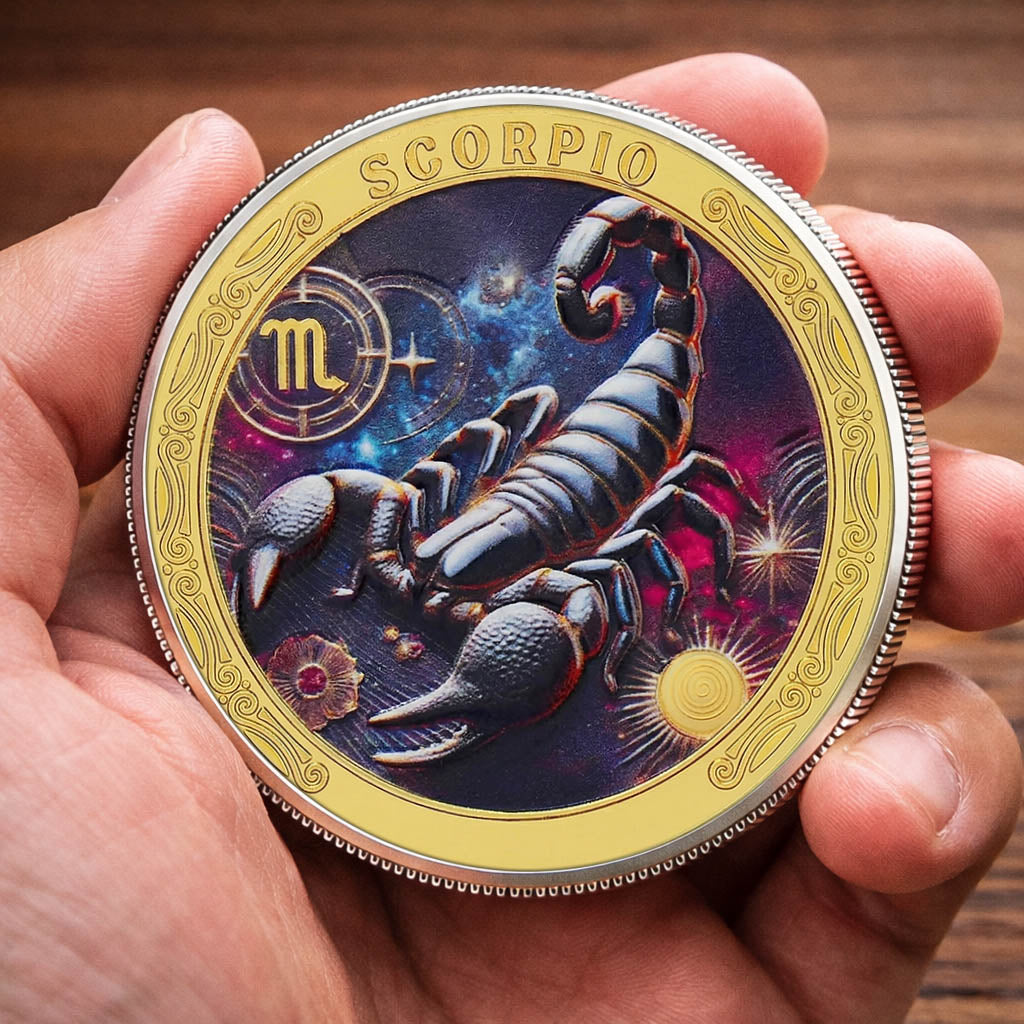 Tarot Zodiac Scorpio Sign Printed Commemorative Coin