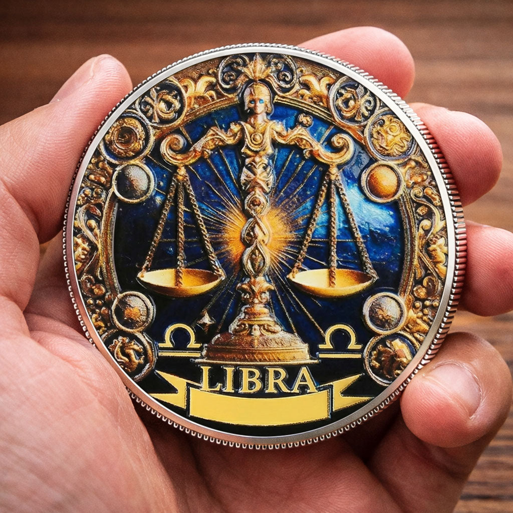 Tarot Zodiac Libra Sign Printed Commemorative Coin