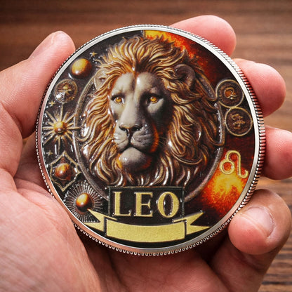 Tarot Zodiac Leo Sign Printed Commemorative Coin