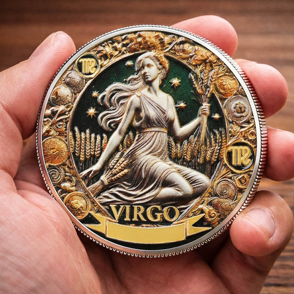 Tarot Zodiac Virgo Sign Printed Commemorative Coin