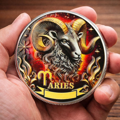 Tarot Zodiac Aries Sign Printed Commemorative Coin