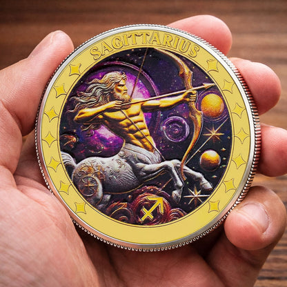 Tarot Zodiac Sagittarius Sign Printed Commemorative Coin