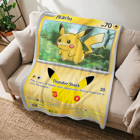 PKM Pikachu 30th Anniversary Custom Fleece Blanket