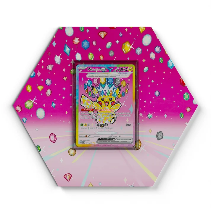 277/217 Pikachu EX Pokémon Card Artwork Hexagon Display