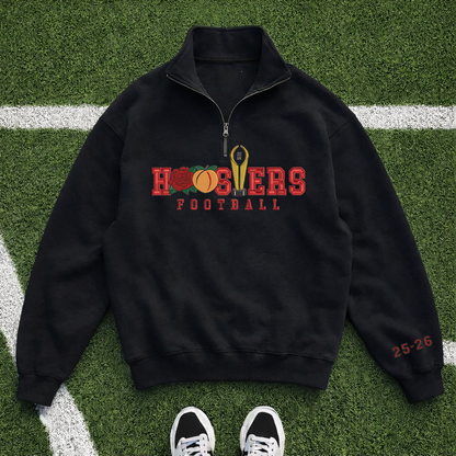 Embroidered Hoosiers Champs Sweatshirt: Rose & Peach Bowl 25/26 Quarter-Zip Sweatshirt, Hoodie Sweatshirt T-Shirt