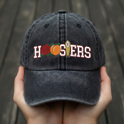 Embroidered Indiana Hoosiers Vintage Style Trucker Hat, Dyed Cap