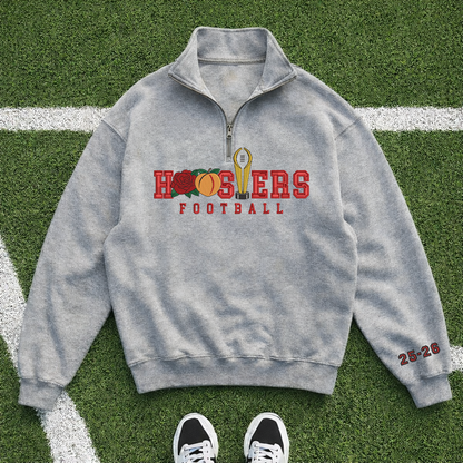 Embroidered Hoosiers Champs Sweatshirt: Rose & Peach Bowl 25/26 Quarter-Zip Sweatshirt, Hoodie Sweatshirt T-Shirt