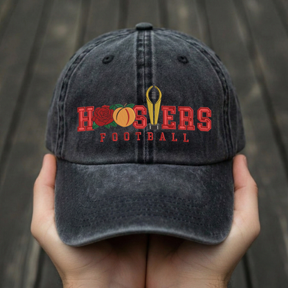 Embroidered Indiana Hoosiers Vintage Style Trucker Hat, Dyed Cap