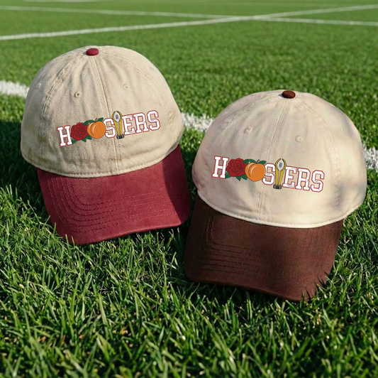 Embroidered Indiana Hoosiers Vintage Style Trucker Hat, Dyed Cap