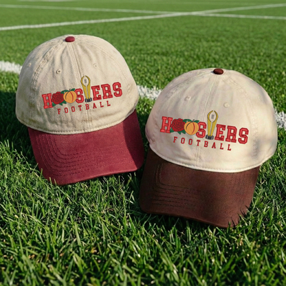 Embroidered Indiana Hoosiers Vintage Style Trucker Hat, Dyed Cap