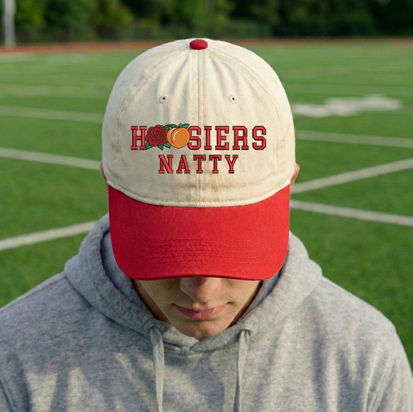 Embroidered Indiana Hoosiers Vintage Style Trucker Hat, Dyed Cap