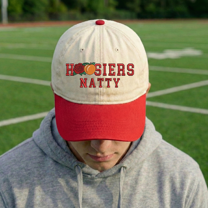 Embroidered Indiana Hoosiers Vintage Style Trucker Hat, Dyed Cap