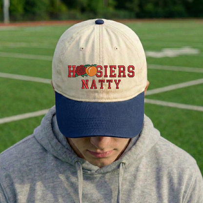 Embroidered Indiana Hoosiers Vintage Style Trucker Hat, Dyed Cap