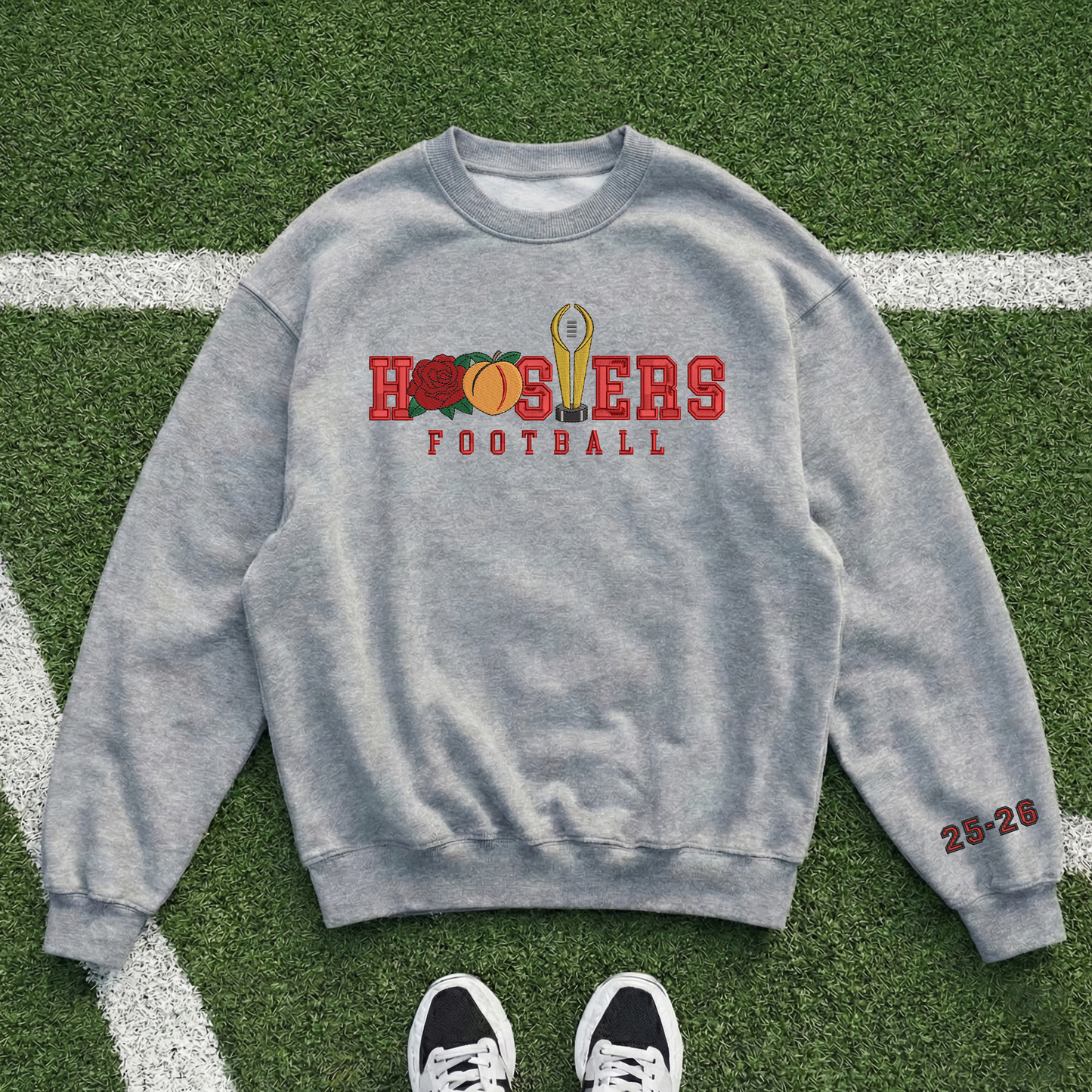 Embroidered Hoosiers Champs Sweatshirt: Rose & Peach Bowl 25/26 Quarter-Zip Sweatshirt, Hoodie Sweatshirt T-Shirt