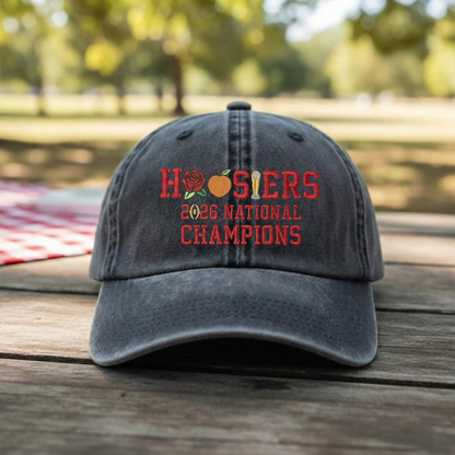 Embroidered Indiana Hoosiers Vintage Style Trucker Hat, Dyed Cap