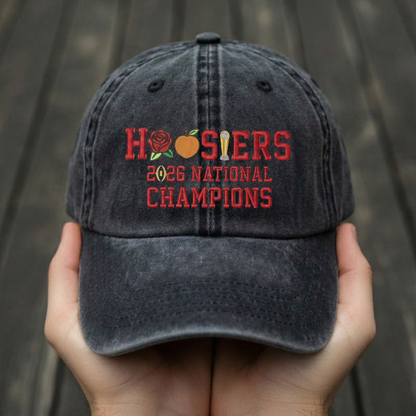 Embroidered Indiana Hoosiers Vintage Style Trucker Hat, Dyed Cap