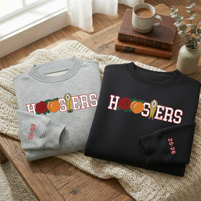 Embroidered Hoosiers Champs Sweatshirt: Rose & Peach Bowl 25/26 Quarter-Zip Sweatshirt, Hoodie Sweatshirt T-Shirt