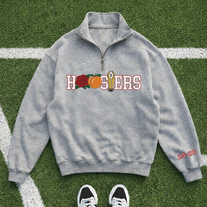 Embroidered Hoosiers Champs Sweatshirt: Rose & Peach Bowl 25/26 Quarter-Zip Sweatshirt, Hoodie Sweatshirt T-Shirt