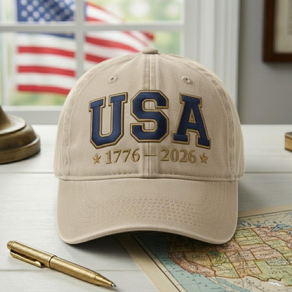 Embroidered 250th USA 1776-2026 Anniversary United State Hat