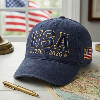 Embroidered 250th USA 1776-2026 Anniversary United State Hat